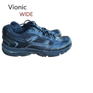 WIDE Vionic Walker Black Walk Jog Run Athletic Tennis Shoe Sneaker Women 8 W